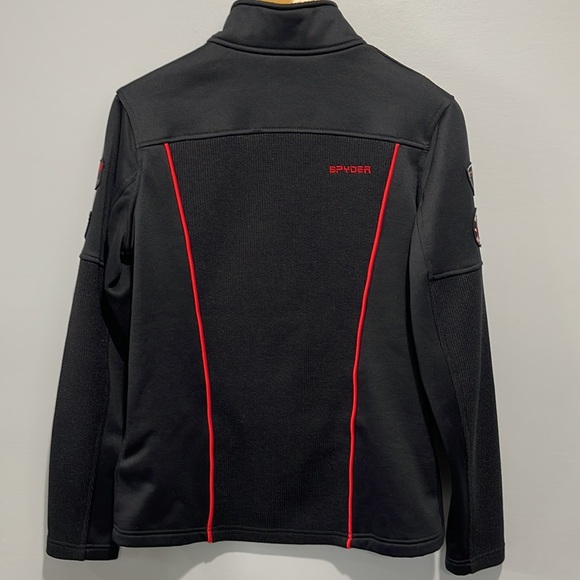 Women’s Spyder Fleece Active full zip jacket black red style 182435 size Medium - Picture 6 of 16